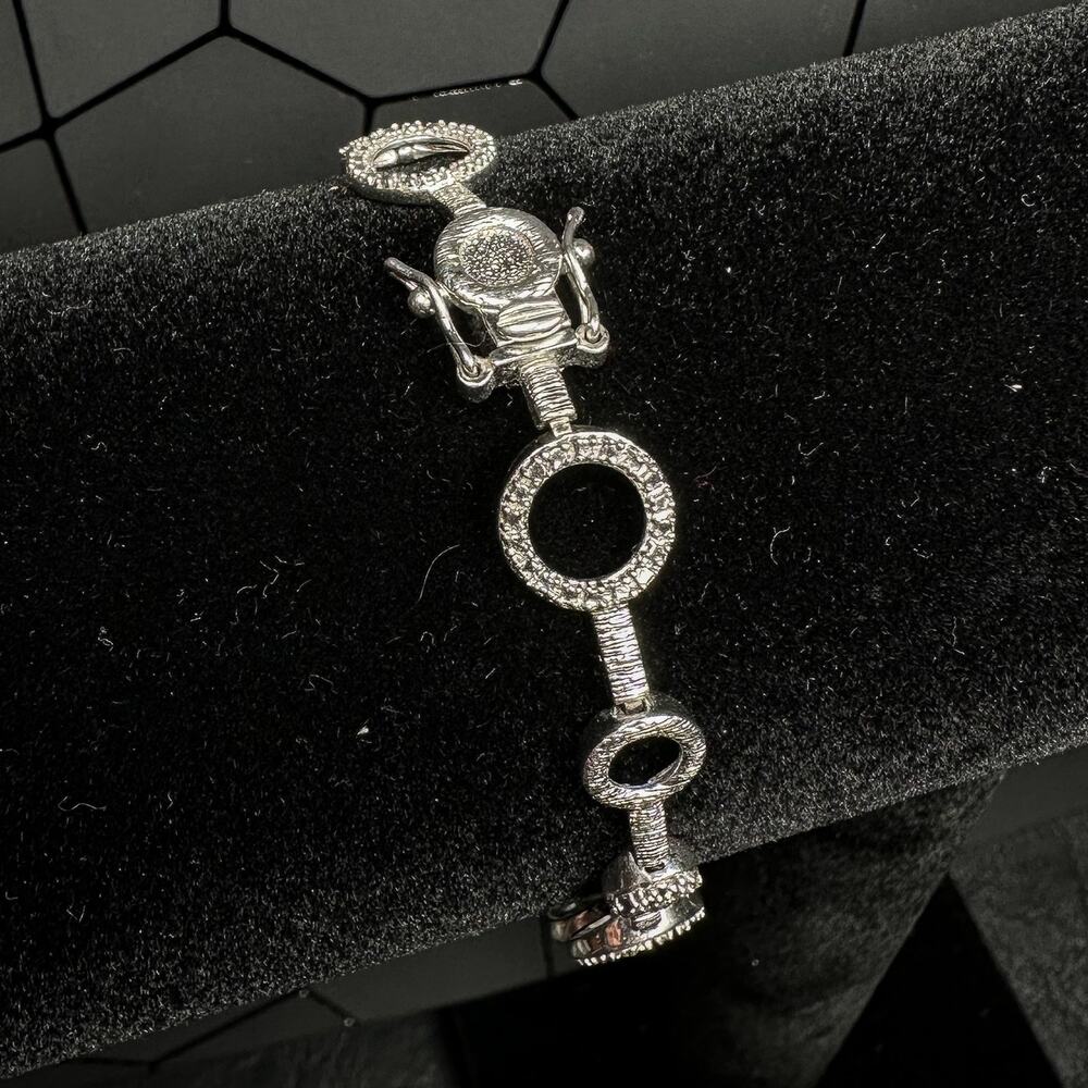 Sparkling Sterling Silver Statement Bracelet - 8 … - image 3